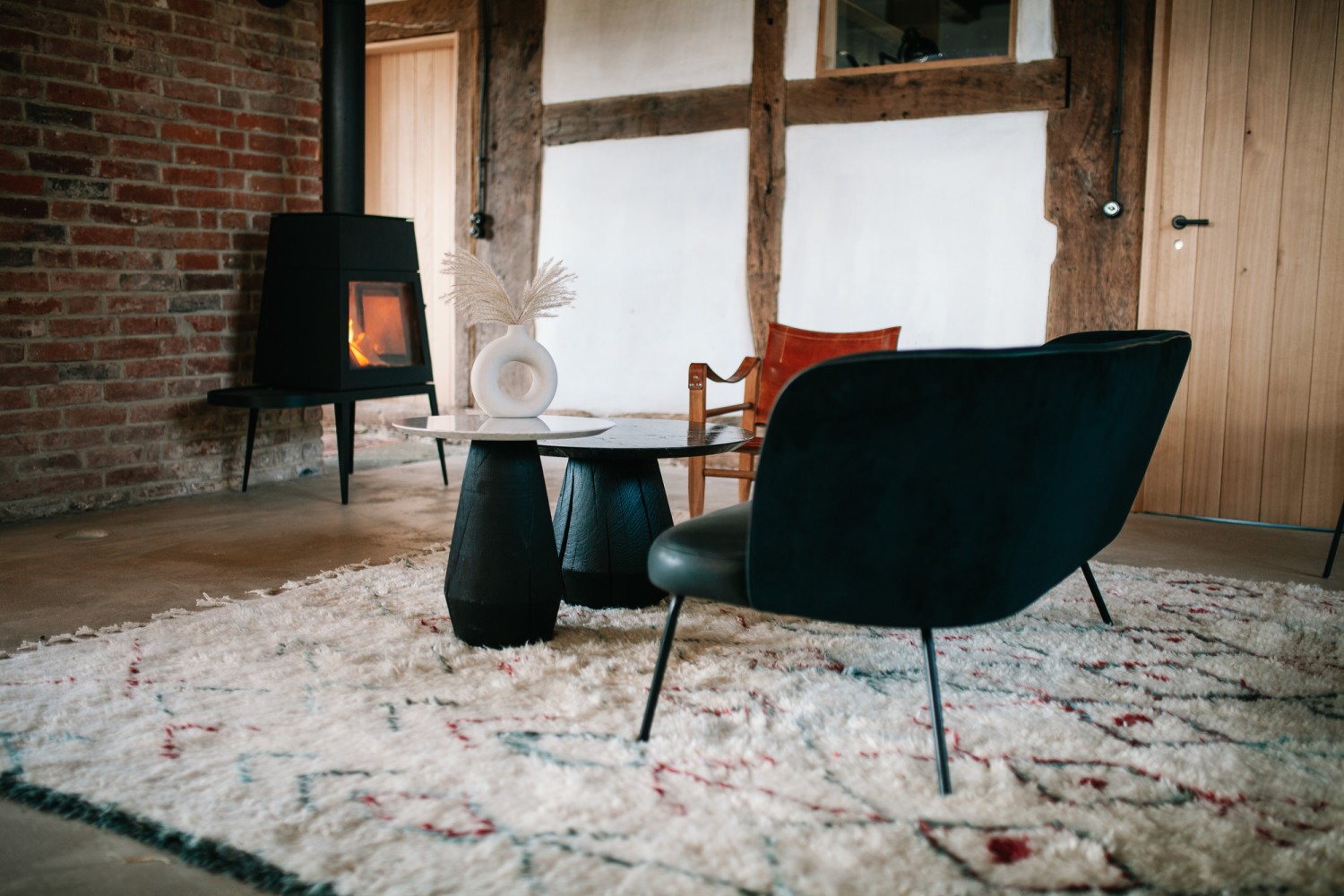 Gaia line Lounge Sofa KFF in schwarzem samt und Leder